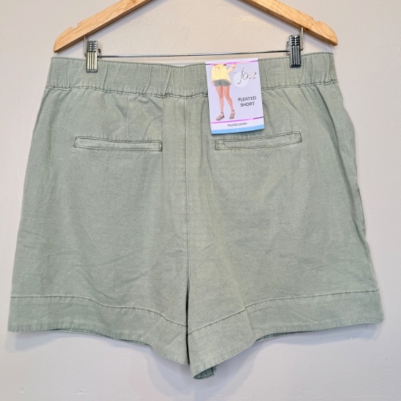 Joie | NWT Faded Cactus Pleated High Rise Washed Olive Green Shorts - Picture 4 of 14